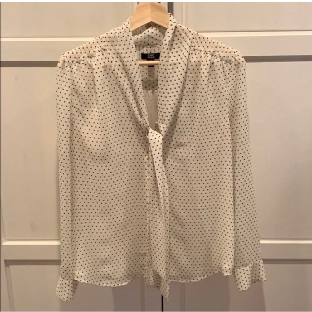Jacob Cream Blouse with Black Polka Dots